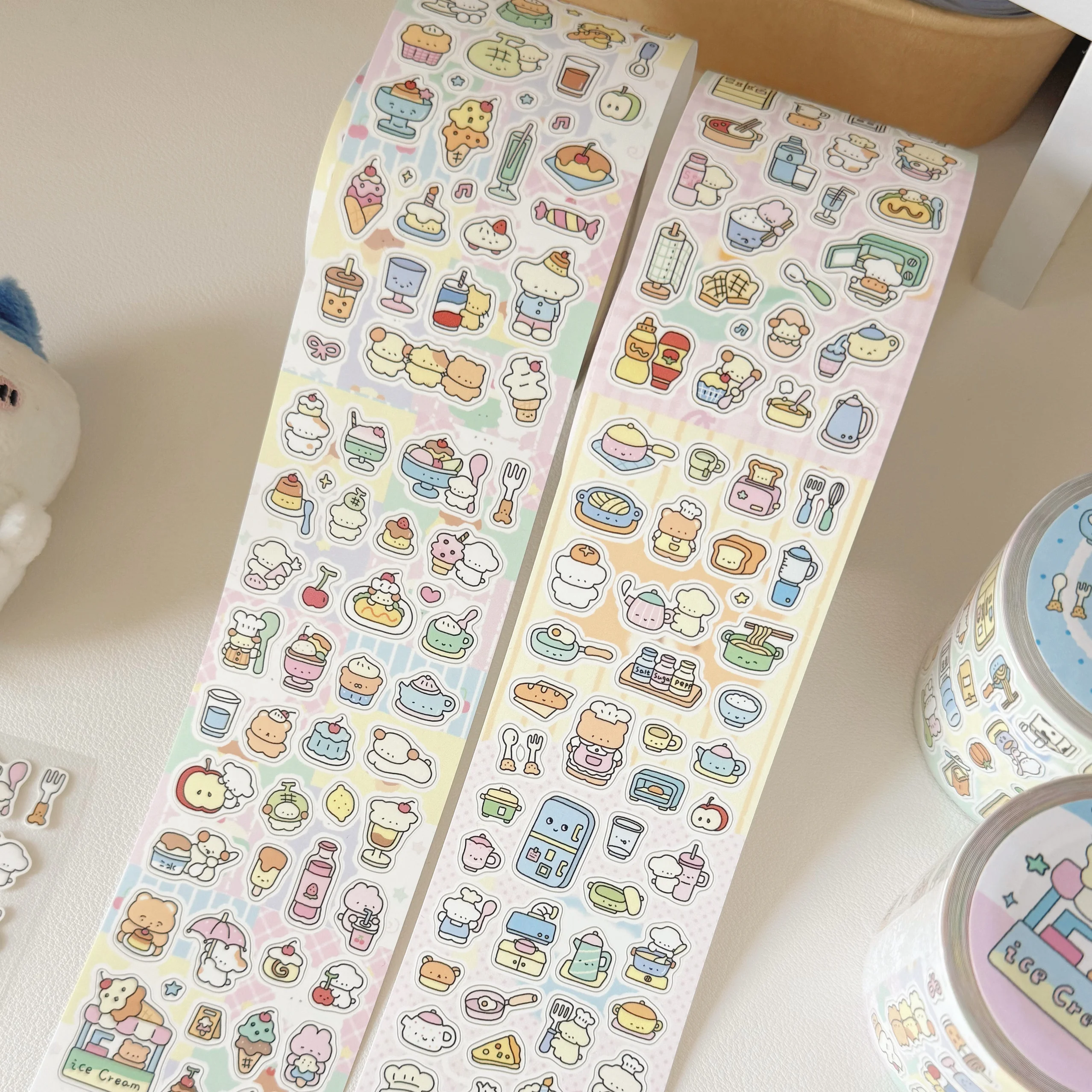 Sanxin Die Cut Sticker Roll Summer Cold Drink Cute Kitchen Tape