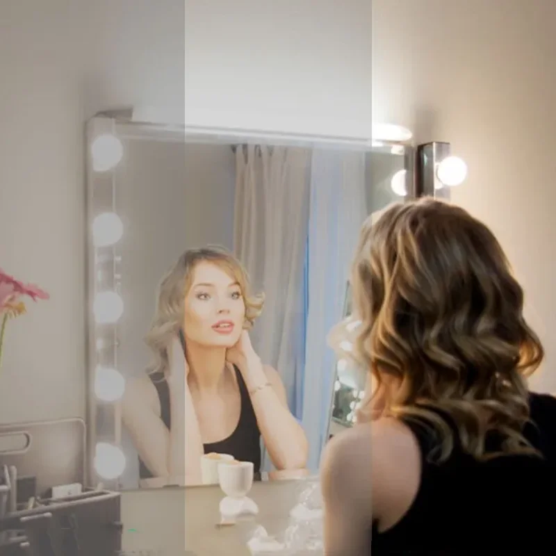 LED Cosmetic Vanity Mirror Lights Hollywood Style USB Dimmable Adjustable Brightness Make Up Lamp