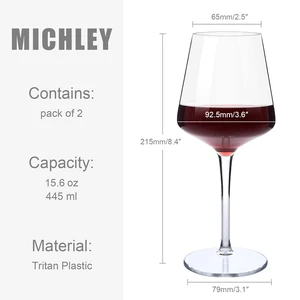 MICHLEY-Set-Of-Glass-Of-Wine-Plastic, Tritan, Şeffaf Bardak, Kırılmaz, İçecek suyu, Havuzda bir Parti, 2 Adet, 4 Adet, 6 Adet plastikteki en büyük cam satışlarından 12'si-no. 4