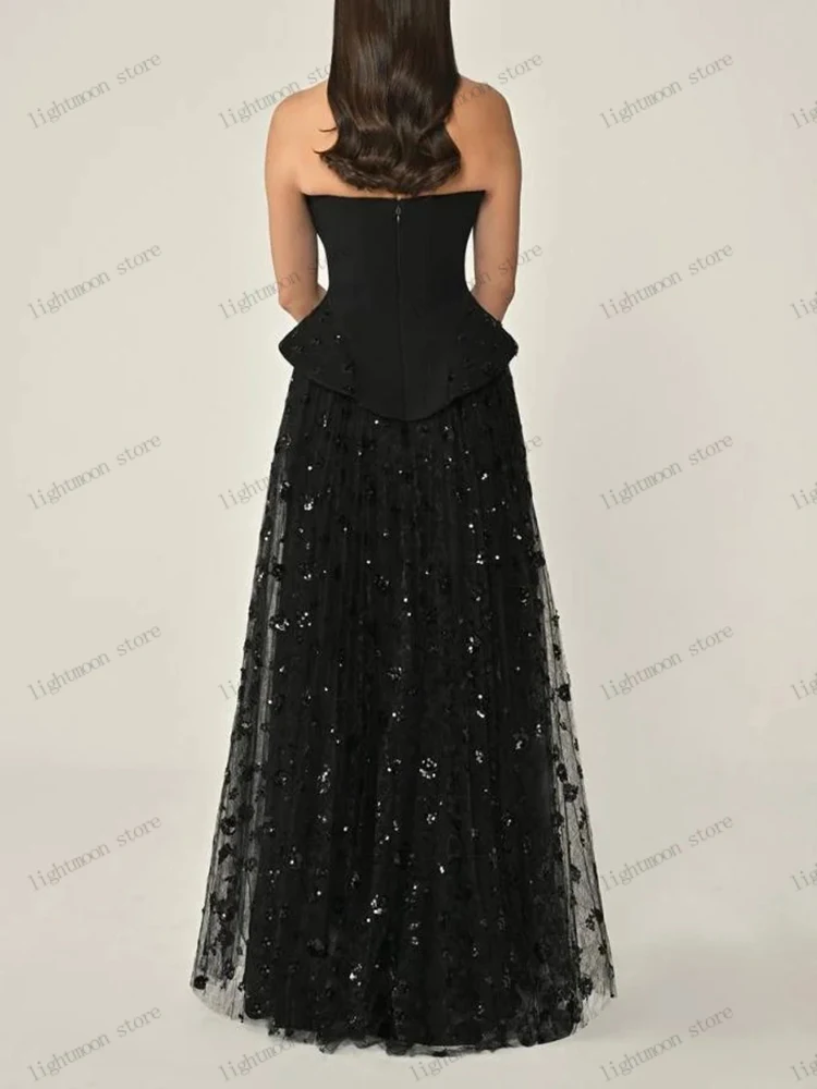 Prachtige avondjurk moderne galajurk kralen applicaties sexy strapless backless gewaden charmante vestidos de gala aangepast