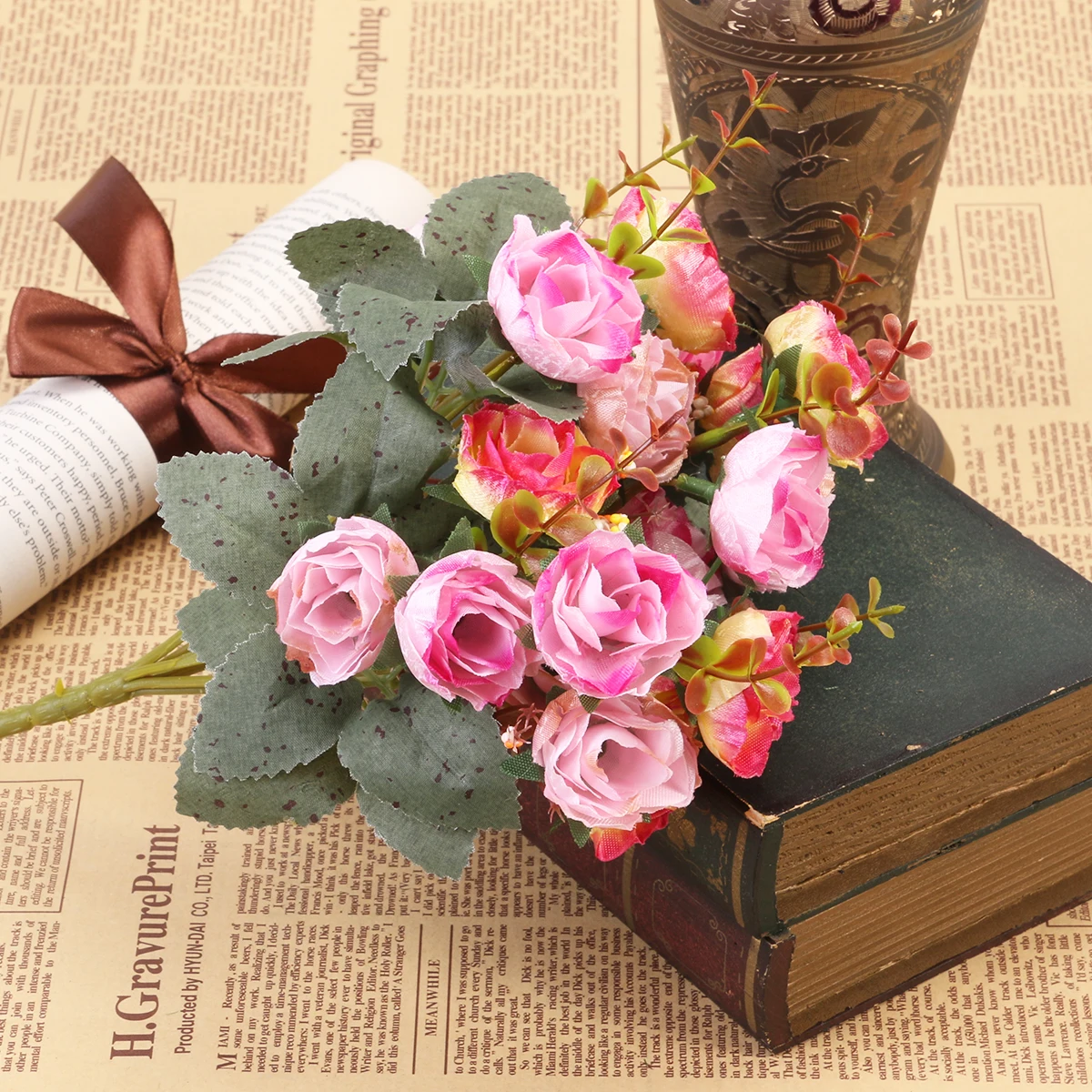

Wedding Simulated Rose Artificial Flowers Bouquets European Style Red