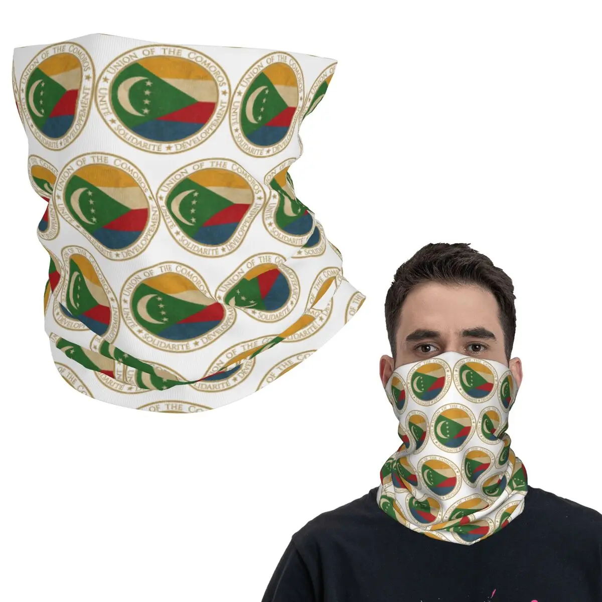 

Юнион Комор Африка Африканский флаг W Бандана на шею Маска с принтом Шарф Многофункциональная Балаклава Унисекс Ветрозащитная для взрослых