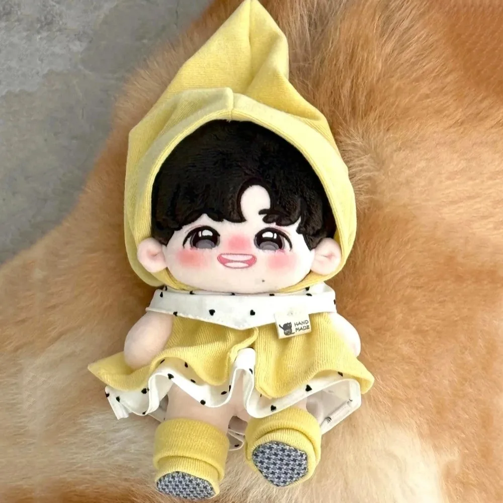 

Elven Cloak 20cm Cotton Doll Clothes Skirt Yellow Hat Cute Doll Clothes Dress Up with Shoes Cotton Doll's Clothes