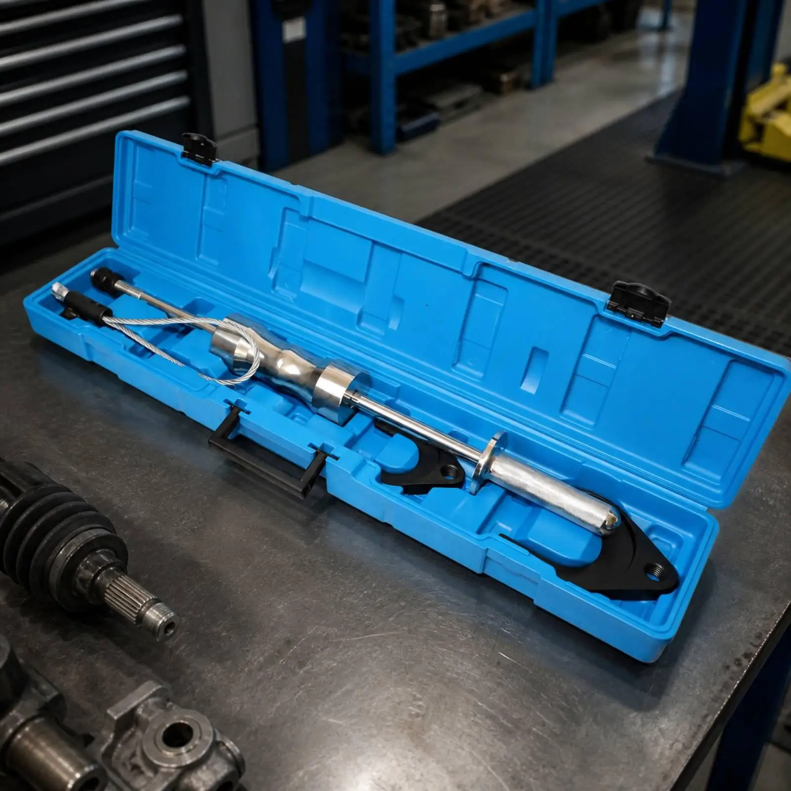 Axle Shaft Puller Tool Carbon Steel Driveshaft Remover with Metal Stop Plate for CV Joint Half Shaft Extraction for Home