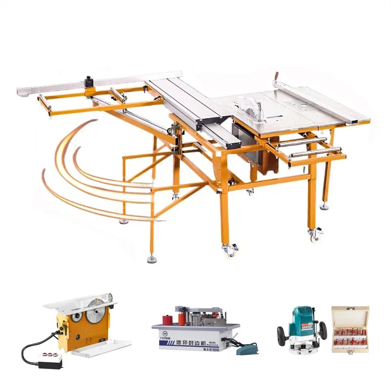 

Woodworking table saw Multi-function rocker precision table saw Portable silent dust-free panel saw