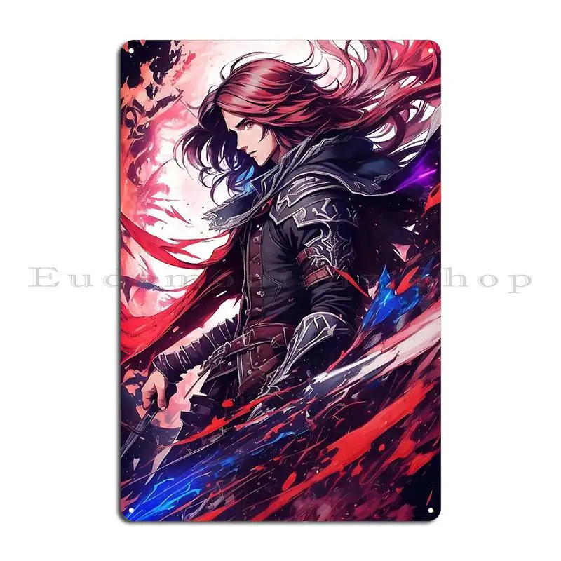 Castlevania Anime Boy Metal Plaque Poster Club Customize Mural Create Club Tin Sign Poster