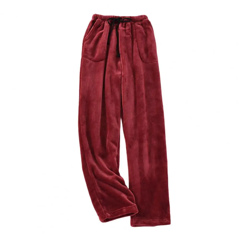 Pantalones de noche con estilo para hombre, Pantalón de pijama con cordones, cintura elástica, holgado, para invierno