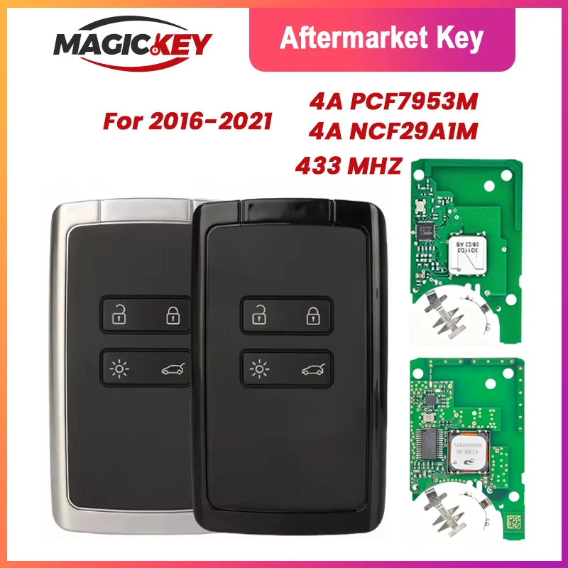 

Magickey KR5IK4CH-01 4APCF7953M NCF29AxM 433MHz Car Smart Key For Renault Kadjar Clio5 Zoe2 Koleos Captur Scenic Megane Talisman