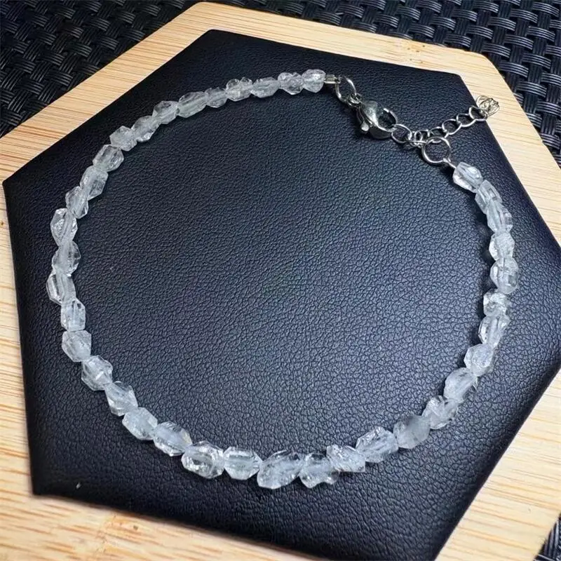 

Natural Herkimer Diamond Freeform Quartz Bracelet Handmade Jewelry Stretch Bangle Children Birthday Gift 1PCS