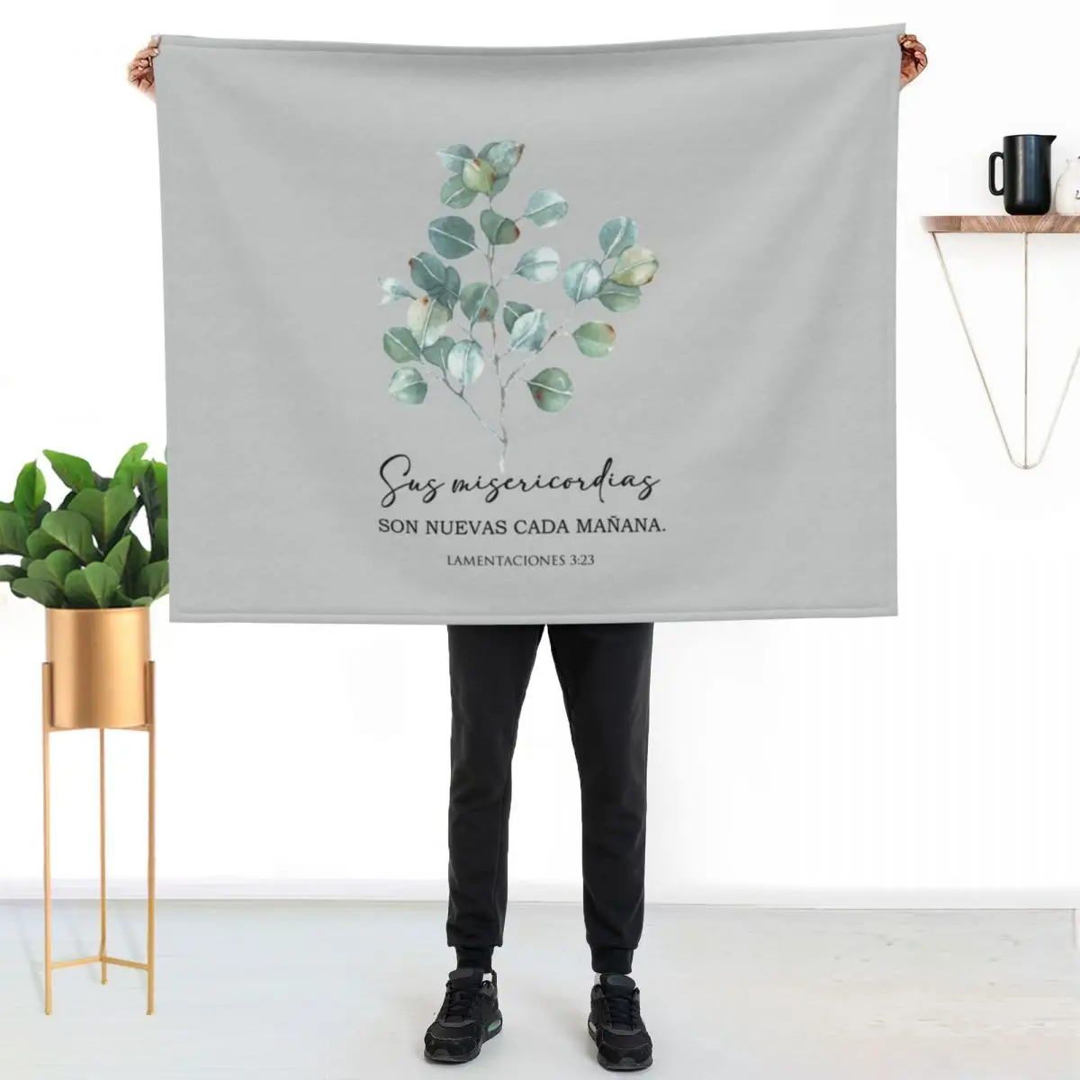 Sus misericordias son nuevas cada ma?ana spanish bible verse Throw Blanket Soft Sherpa Fleece Warm Blanket for Winter