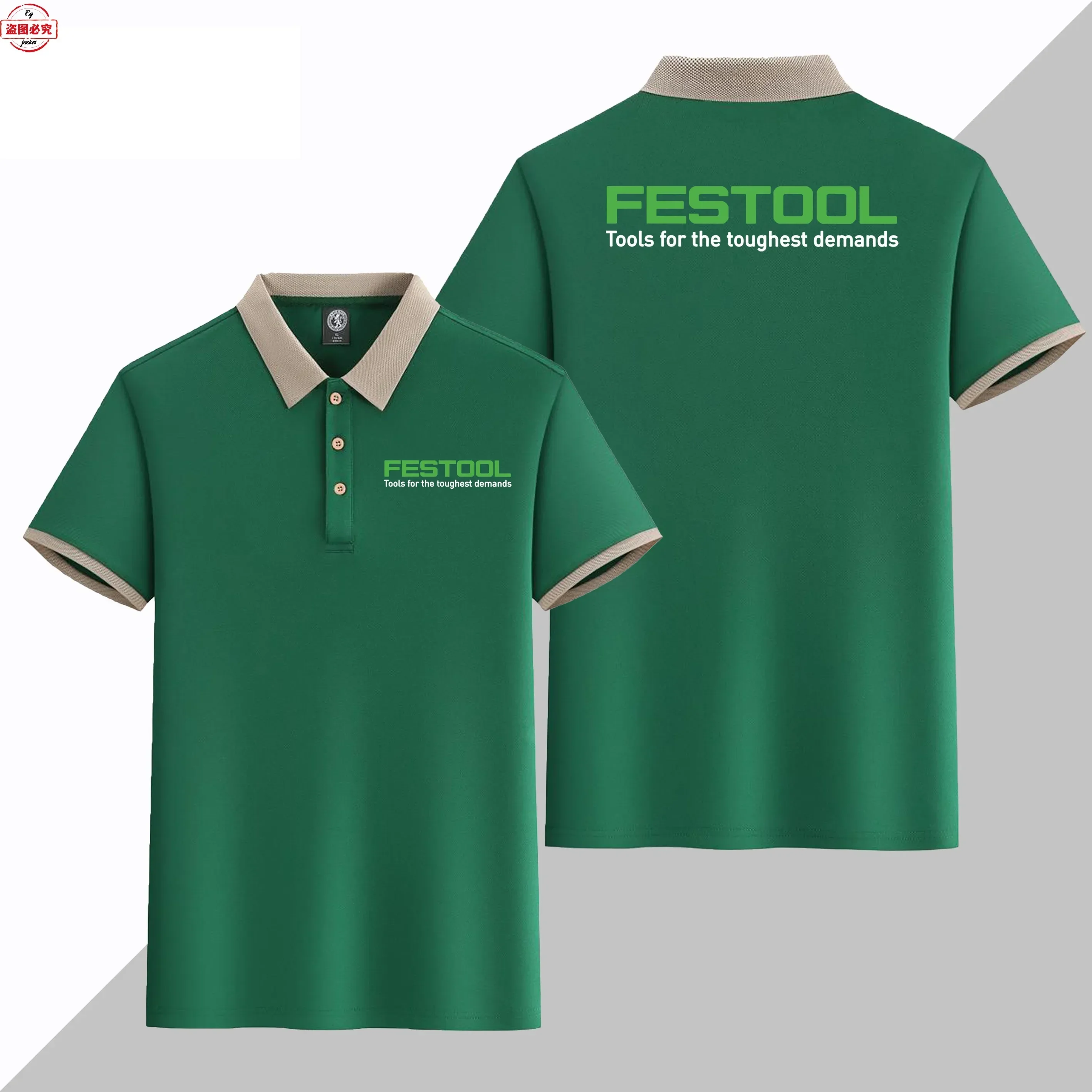 Festool Logo printed workwear men's Festool short sleeved business casual sports T-shirt lapel polo shirt team uniform