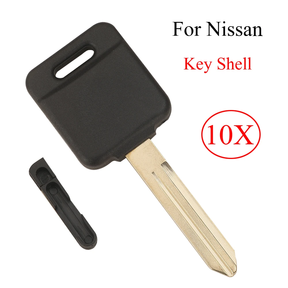 jingyuqin 10PCS Transponder Replace Remote Car Key Shell For Nissan Qashqai Tiida With Label No Chip Uncut Blade Key Case