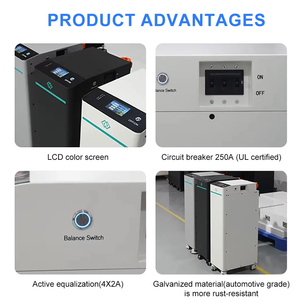 Seplos V4 Battery Kits 48V 320AH LifePO4 Battery Pack With Touch LCD 400A Fuse 2A Active Balancer CAN Rs485 Solar Storage System