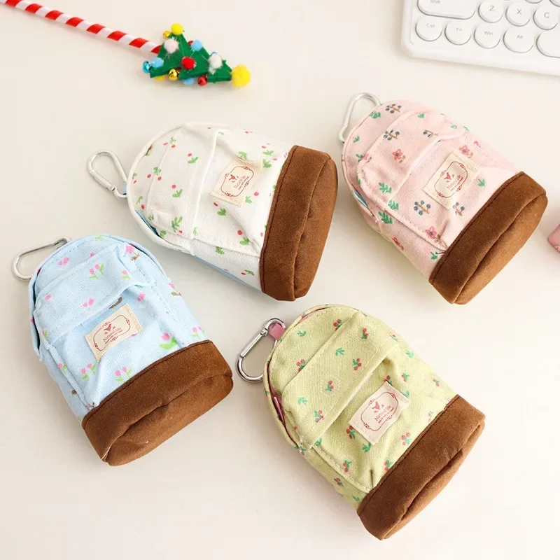 

Cute Fashion Mori Woman Style Coin Purse Garden Flower Small Bag Mini Cute Storage Coin Key Small Purse Compact and Portable