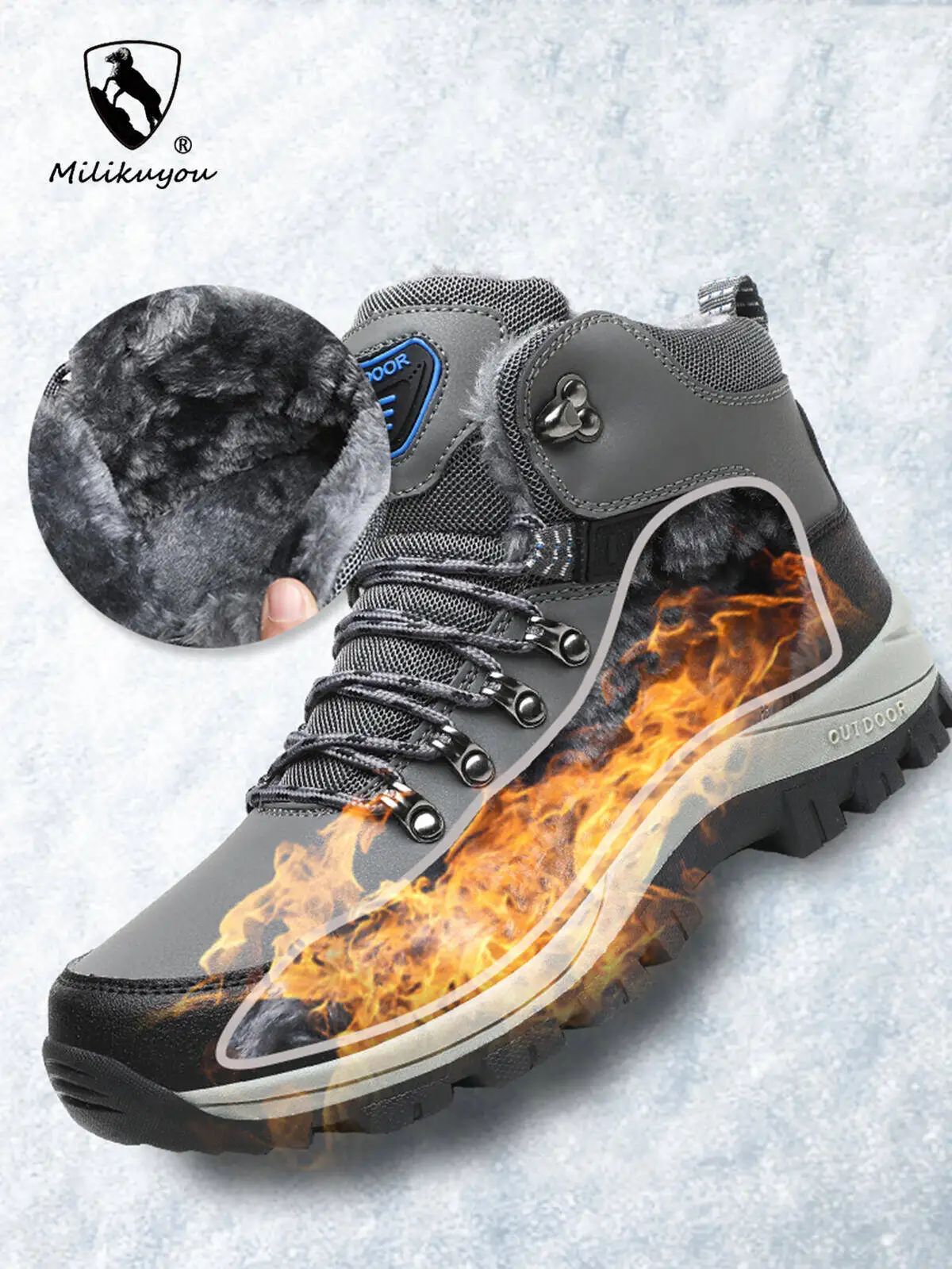 Winterstiefel für Herren aus Mikrofaser-Leder, Schneestiefel mit Plüschfutter, Warme Freizeitschuhe, Wasserdichte Herrenstiefel, Frühlings-Knöchelstiefel für Männer, Größen 36-48 – Detail 2