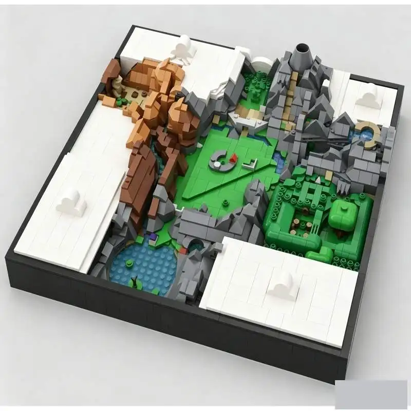 2558 PCS Fantasy Kingdom Map MOC Creative Brick Model Custom Puzzle Blocks DIY Assembly Educational Toy Collection Display Gift