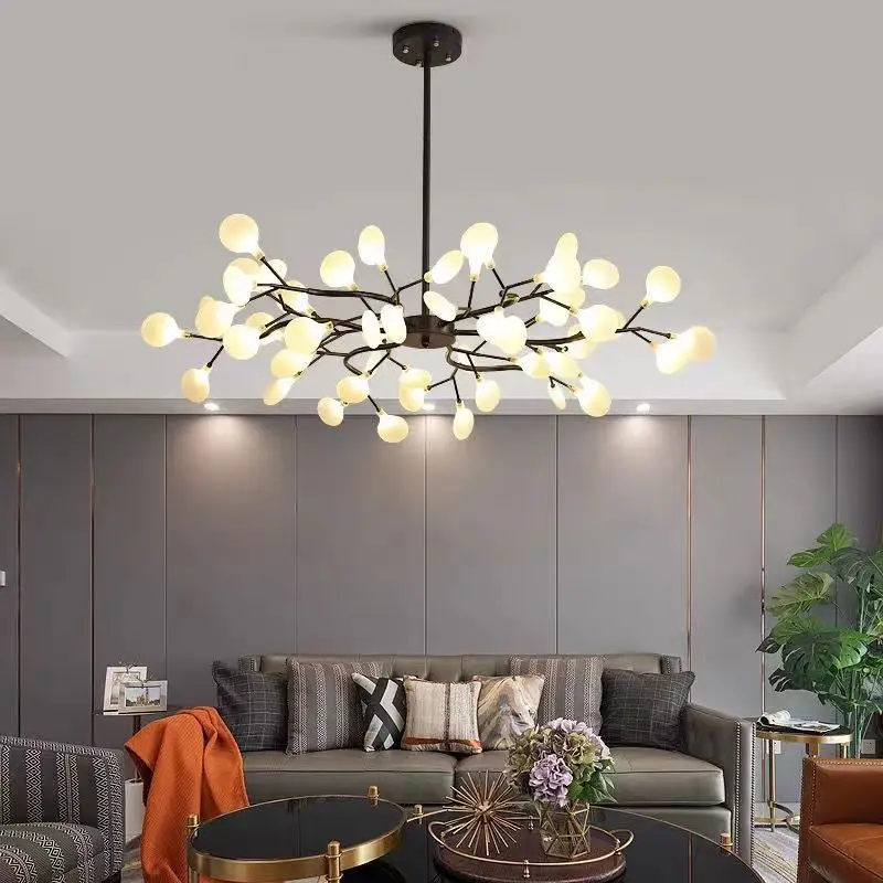 

Modern LED Firefly Chandelier Living Room Bedroom Kitchen Nordic Home decor Luxury Ceiling Pendant Lights Dandelion Hanging Lamp