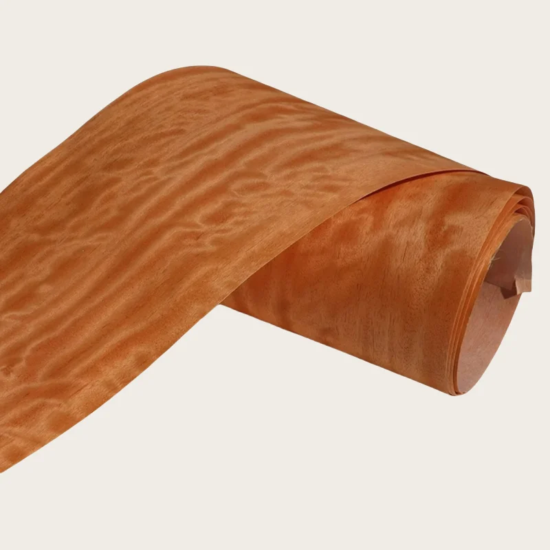 

18*200cm T0.25mm Natural warm orange Persian shadow leather wood veneer Renovation home wooden sheet