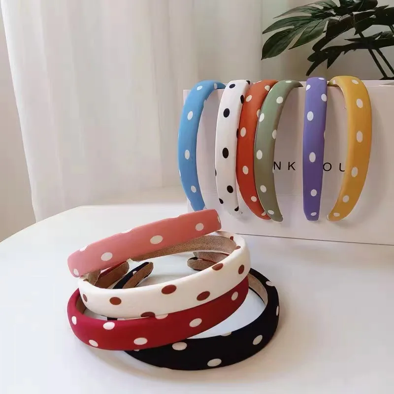 Vintage Polka Dots Hairbands for Women Retro Sponge Headbands Hair Accessories Girls y2k 80 90's Fashion Daily Headwear