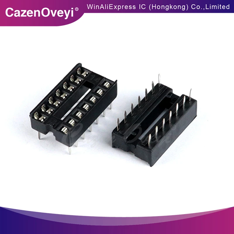 10piece IC socket integrated block in-line DIP single-chip microcomputer chip flat foot base sub 14P narrow