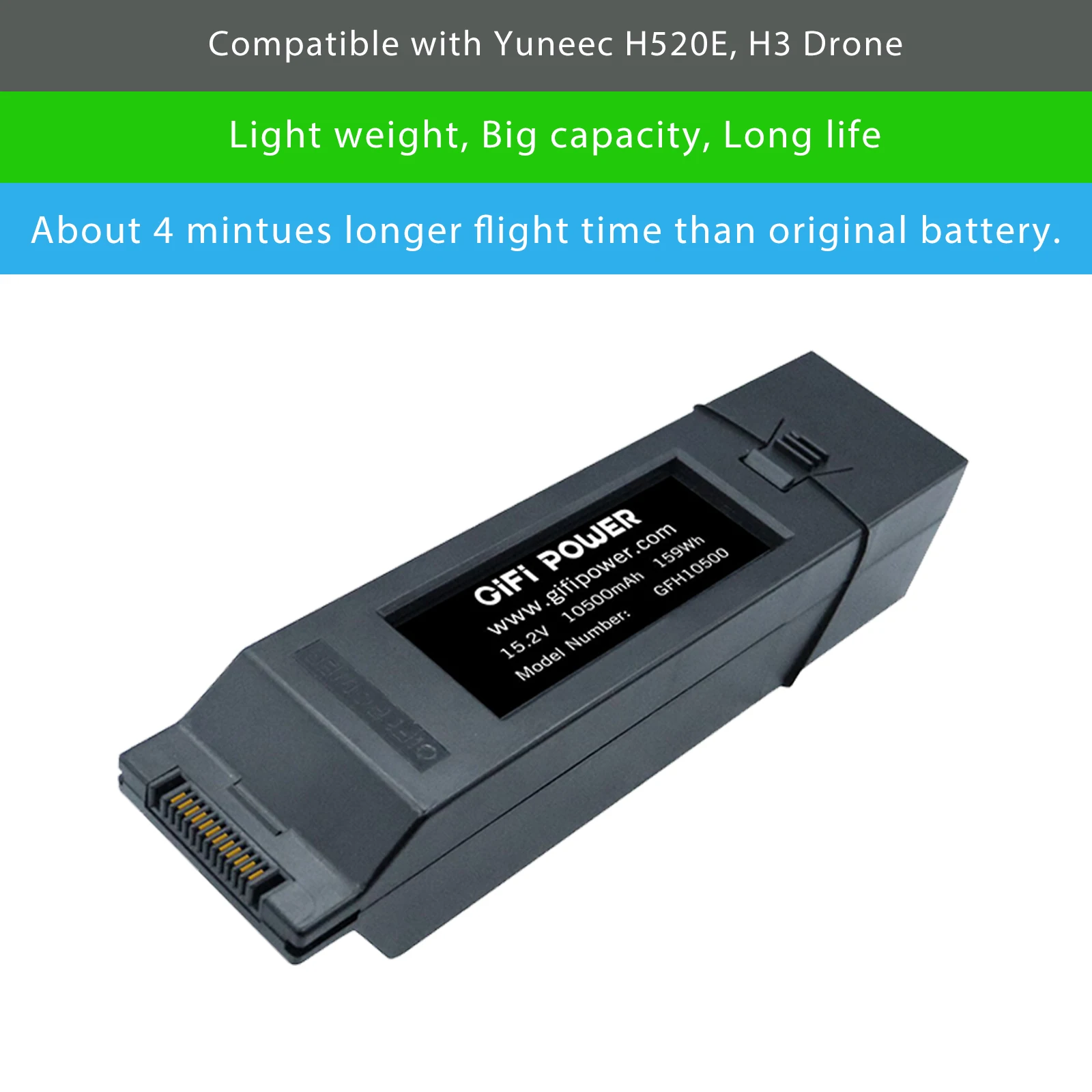 

10500mAh Intelligent Flight Battery Spare Battery Drone Accessory 15.2V 10500mAh Fit for Yuneec H520E, H3 Drone