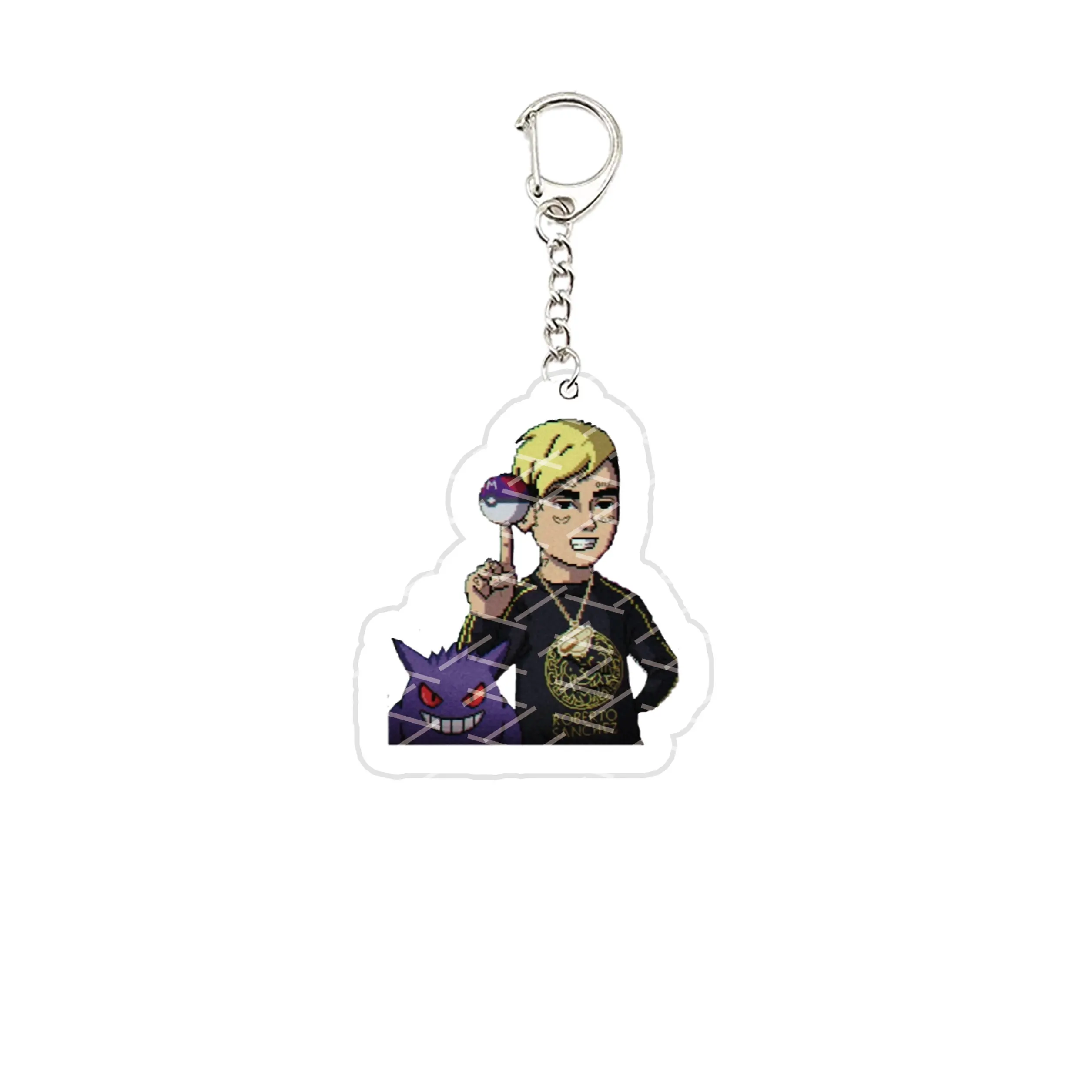 Acrylic Popular Rap Singer Duki Keychains for Accessories Bag Bzrp Trap Music Pendant Gaming Keyring Rockstar Fans Lovers Gifts