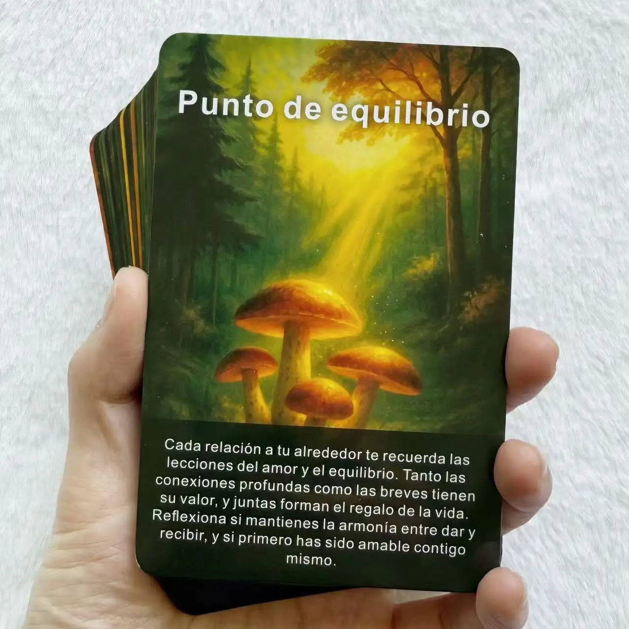 سطح أوراكل إسباني، 48 بطاقة أوراكل الحكمة للفطر، النمو الشخصي، الوضوح ومصير المستقبل، 12*8 سم، مجموعة هدايا للأصدقاء #5