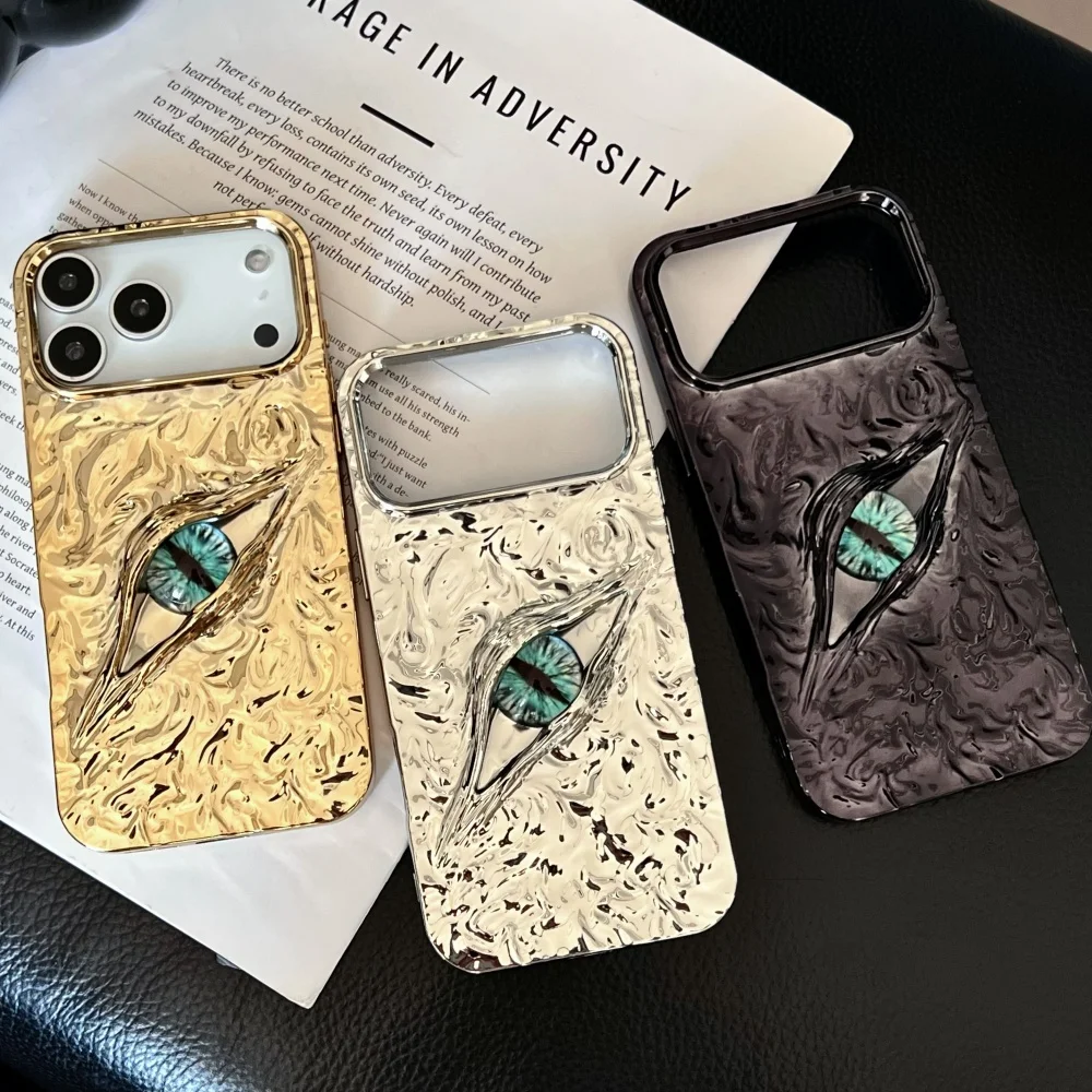 الفاخرة ثلاثية الأبعاد التجاعيد عين الشيطان الكهربائي غطاء ناعم آيفون 17Air 16 15 14 13 12 11 17Pro ماكس الإبداعية عيون جراب هاتف