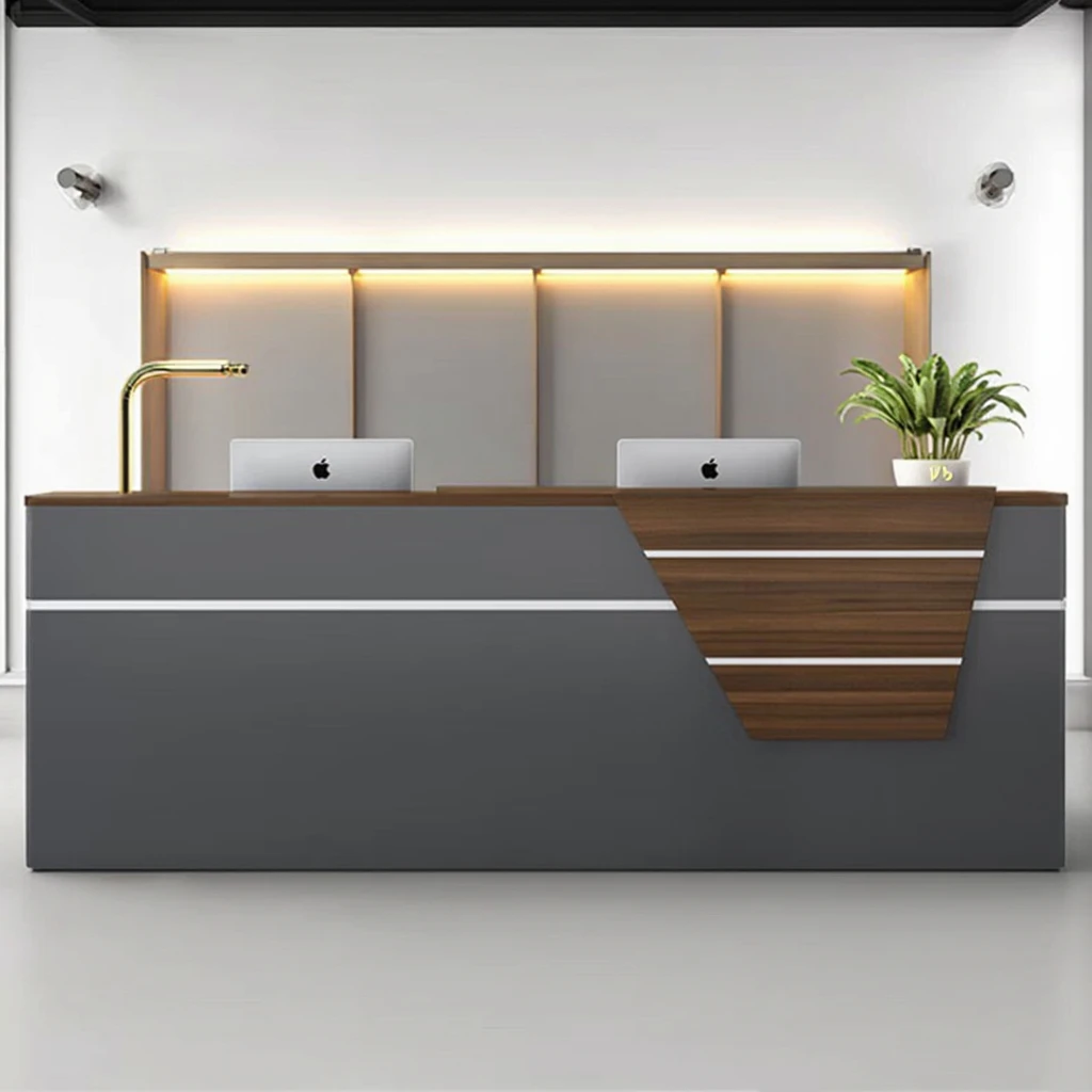 dd- Extendable Melamine Board Reception Desk Set Full Edge Sealing PVC Top Customizable Colors Sizes for Beauty Salon Desk@