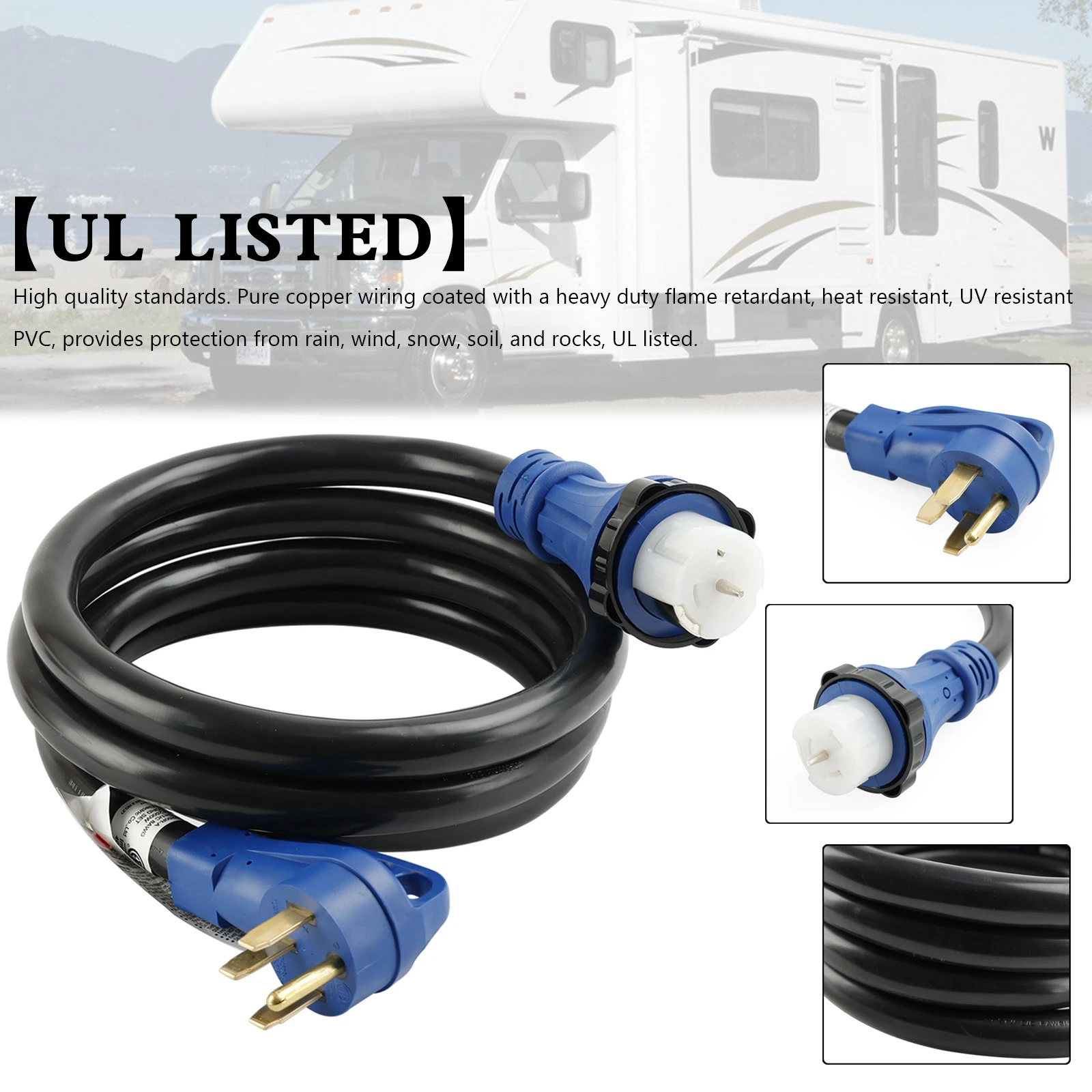 Artudatech UL Listed 50 Amp 10 Ft RV/Generator Cord With Locking Connector For RV Camper