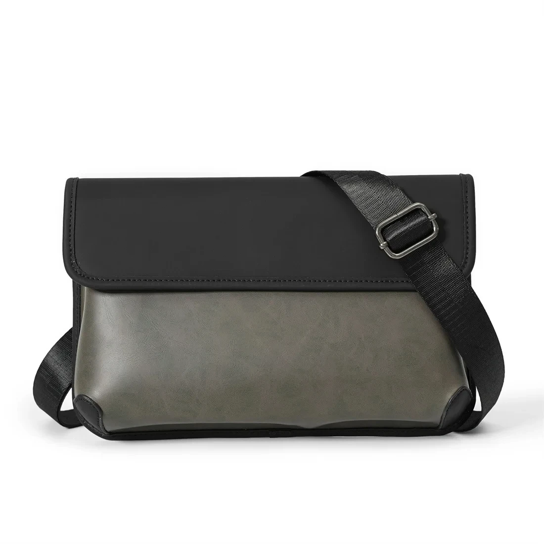 

Vintage PU Leather Men's Crossbody Bag High-quality Falp Crossody Bag For Men Brand Design Patchwork Shoulder Messenger Bag Male