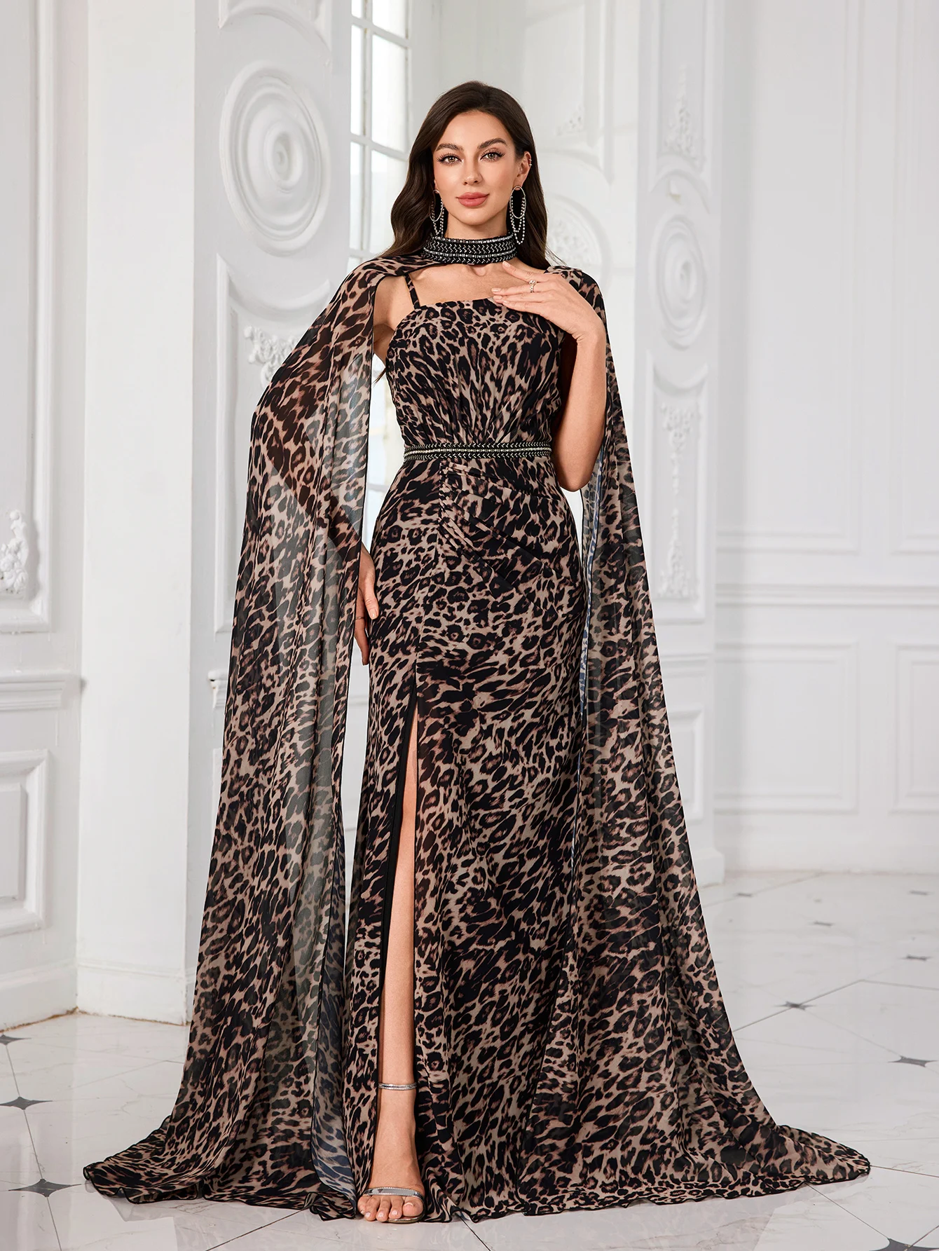 

Женское платье UNITHORSE [случайный крой] с лямкой на шее, съемное многофункциональное платье с очень длинными рукавами на талии, яркое украшение с бриллиантами