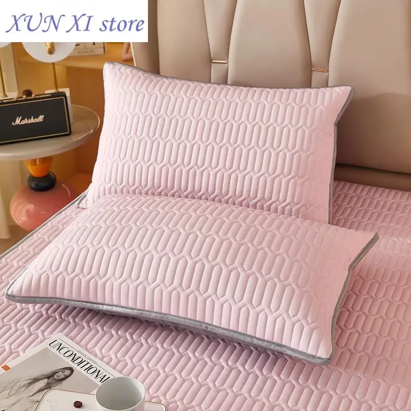 New Ice Cooling Pillowcase for Summer Latex Pillow Cover 48x74cm Solid Quilted Pillow Sham Home Decorative Pillowcase