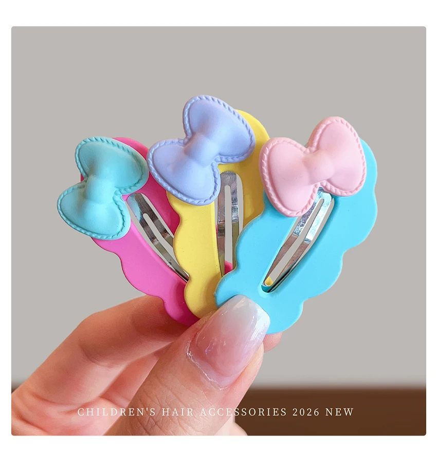 2026 Neu 5-teiliges Set Koreanischer Süßer Stil Niedliche Schleifen-Wolken-Wellen-Haarspangen Haarschonende BB-Clips für Baby-Mädchen Kleinkind-Accessoires – Detail 6