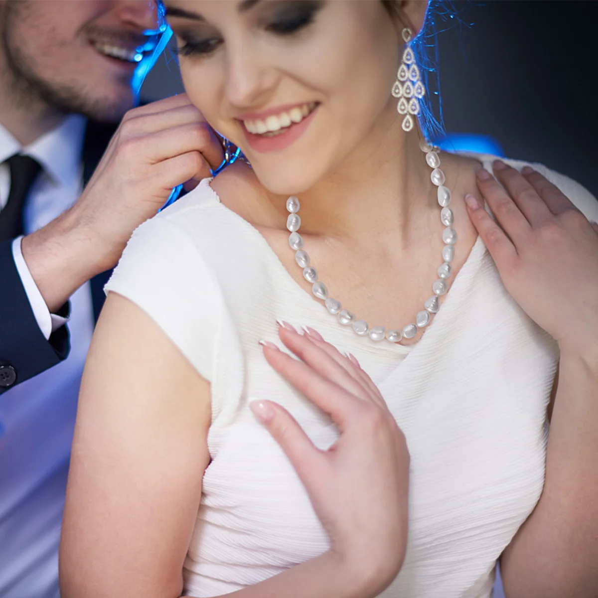 

DIY Pearl Necklace 9-10mm Baroque Natural White 36cm 1Pcs Beads Delicate Chic Fashion Jewelry for Women DIY Beads Necklace