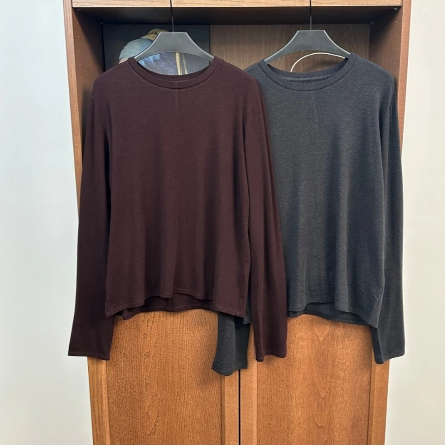 

Осенняя свободная футболка из смесового кашемира для женщин