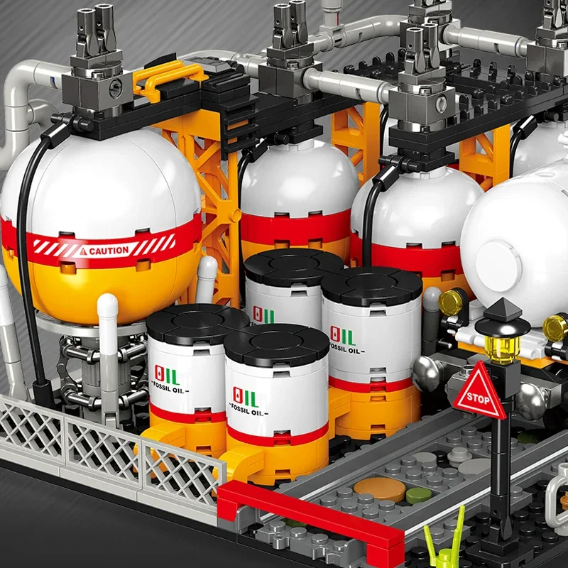 New City Petroleum Engineering Building Block Model Brick Excavation Factory MOC Building Block Set Birthday Gift