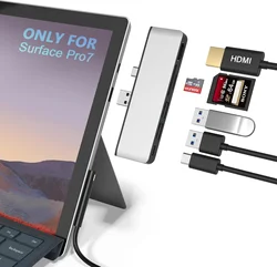 Surface Pro 7 Hub dock with 4K HDMI Adapter USB  2USB 3.0 SD/TF Card Reader Converter for Microsoft Pro7