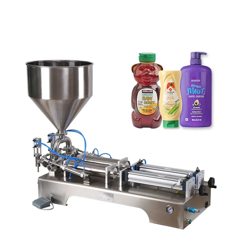 30-300ml Paste Filling Machine Semi-Auto Double Heads Pneumatic Piston Filling Machine For Hand Lotion Face Cream Jar