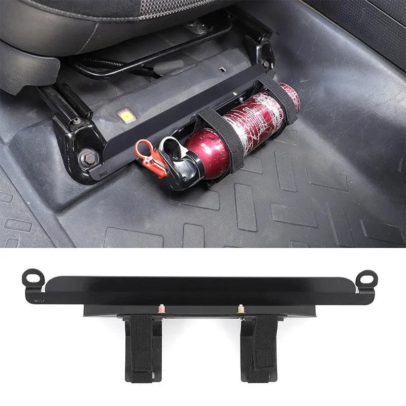 For Toyota FJ Road Cruiser 2007-2021 co-driver seat fire extinguisher bracket Under seat bracket Aluminum alloy Black (magic bel