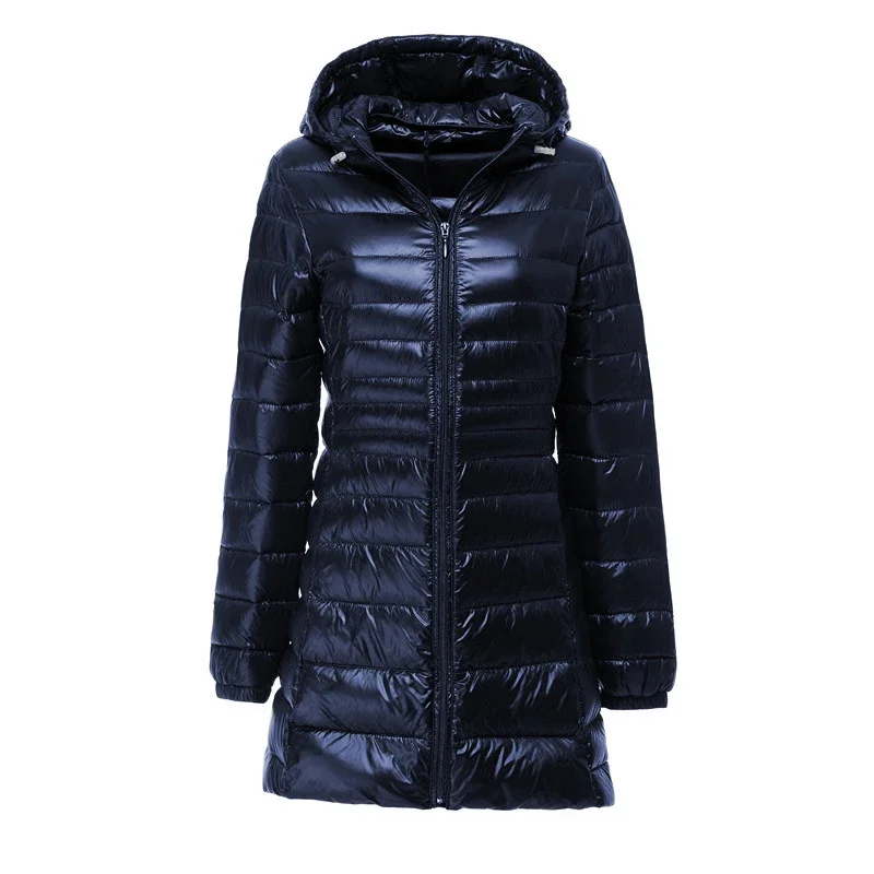 Oversized 7XL 8XL Plus Long Down Jacket Women Winter Ultra Light Down Jacket Women with Hooded Down Coat Female Big Size Coats