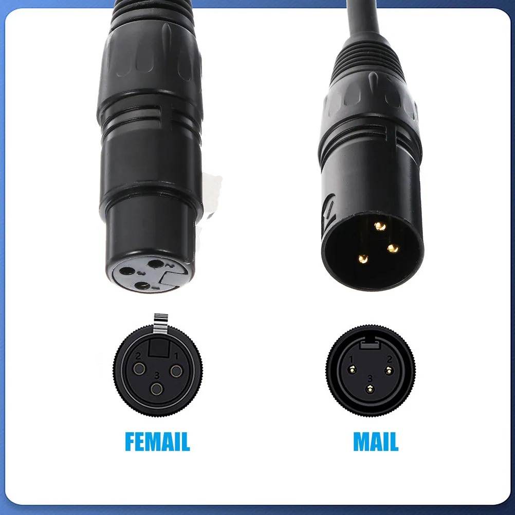 XLR Cable 1M Male to Female, 3-Pin Microphone Cable for Sound Console, Amplifier, Low Distortion Audio Wire