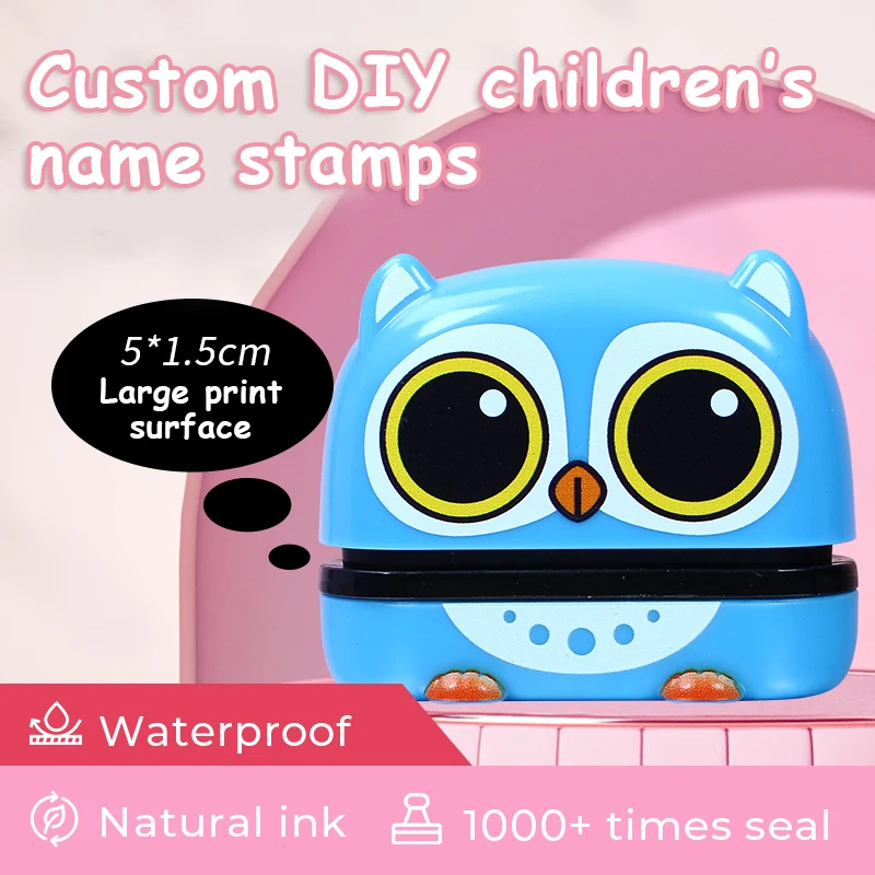 Diy Custom Cartoon Animal Dog Cat Name Stamp Gift For Children\'s Seal Student Clothes Chapter Waterproof Kawaii Name Sticker