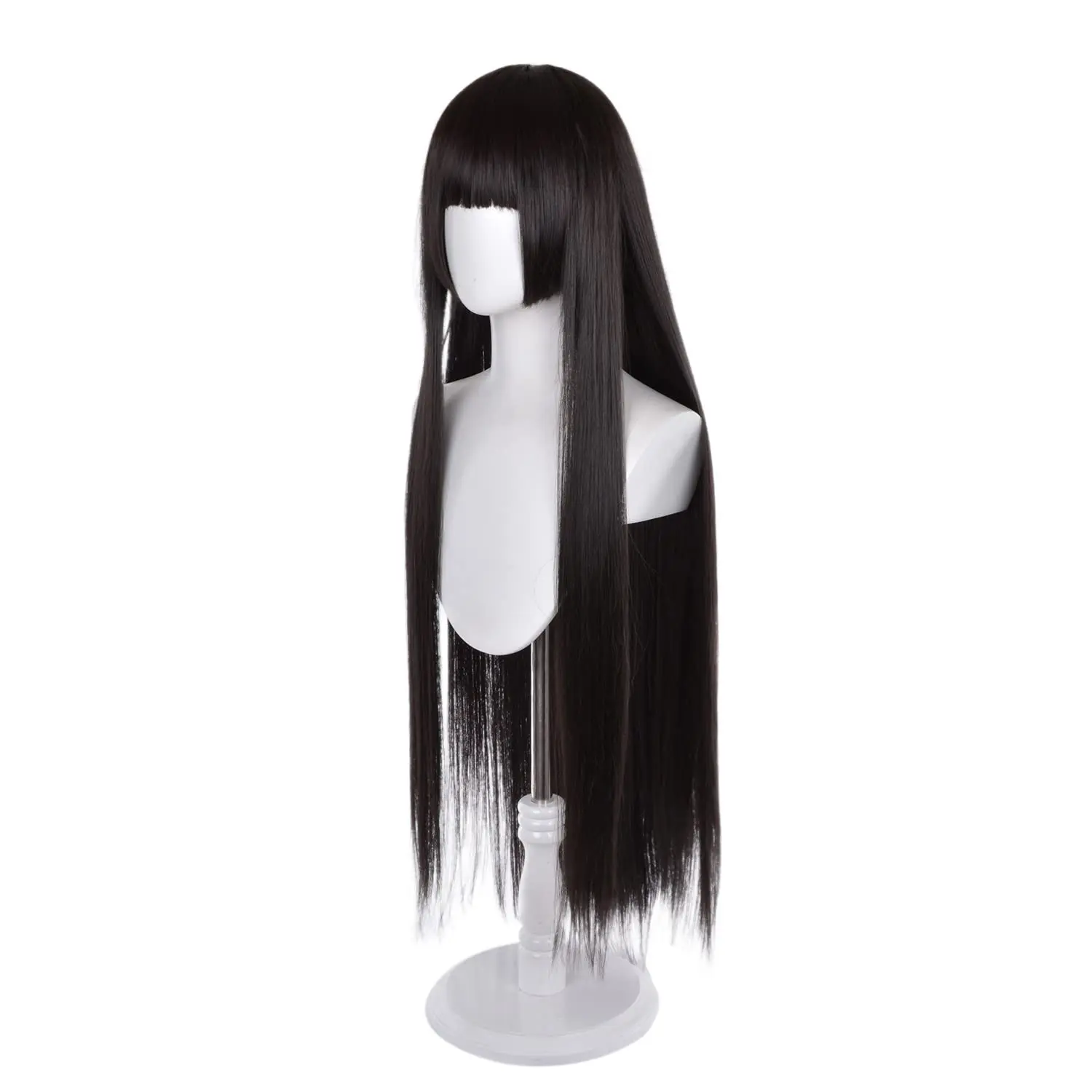 Cosplay Wig for Kakegurui Compulsive, Black Long Straight Synthetic Costume Wig for Halloween Party