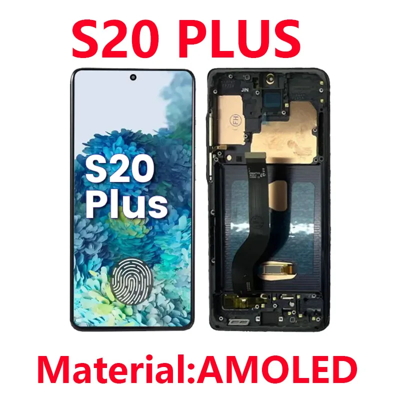 

100% Оригинальный LCD-дисплей для Samsung S20 Plus G985F с рамкой, сенсорным экраном и дигитайзером для мобильного телефона