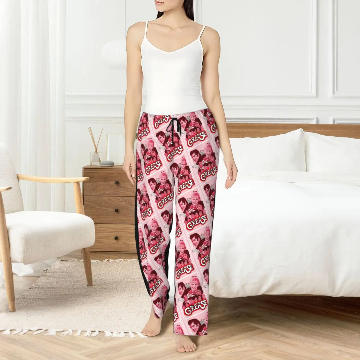

Пижамные штаны с жирным персонажем фильма на заказ для женщин, одежда для сна с завязками для сна, низ с карманами