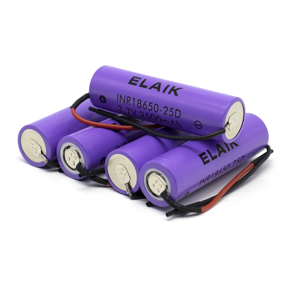 18650 3.7V 2500mAh rechargeable lithium battery high-quality battery cell suitable for power battery 25D - Wiring