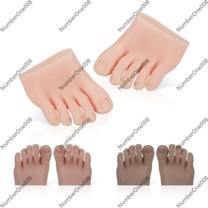 

Soft Silicone Practice Foot for Nail Art, Reusable Stick-On False Nail Tips, Manicure Training Model for Polish Application