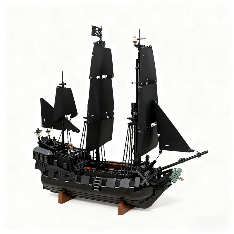 2862pcs MOC Captain Jack Sparrow's Pirate Ship - Quick Fix - Straightened Masts Icons Model Building Blocks Christmas Gift Toys