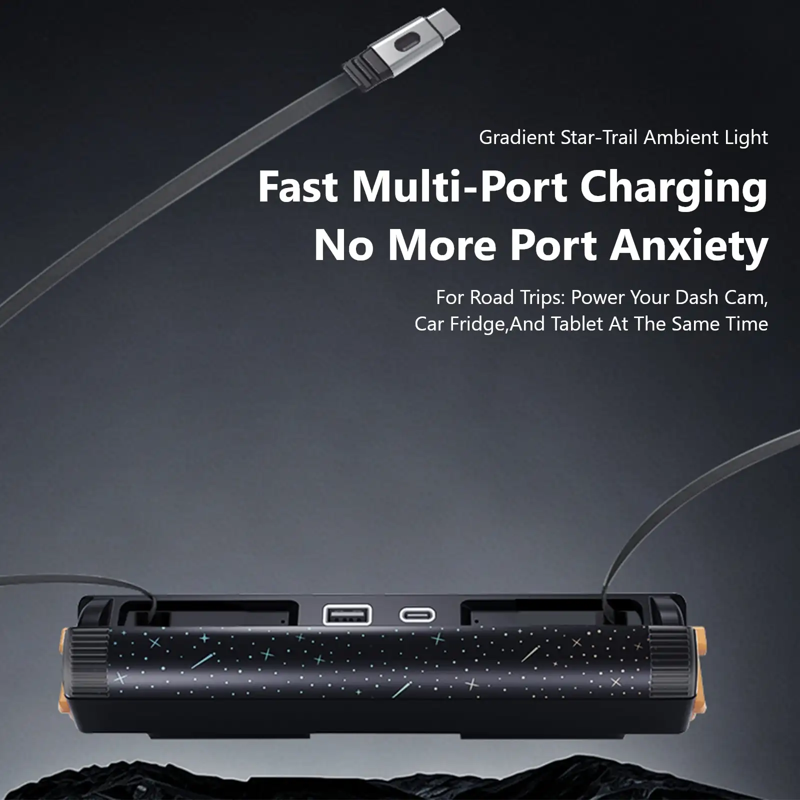Starlight Center Console USB Hub for Tesla Model 3 Highland/Y Juniper/Y L Intelligent Retractable Magnetic 65W Fast Charger Dock - view 2